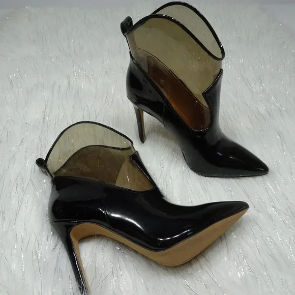 Jessica Simpson Black Periya Faux Leather Pointed Toe Booties 7M - Picture 1 of 14